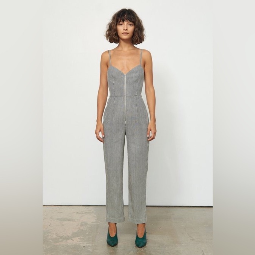 Mara Hoffman Beatriz Jumpsuit in Black/Cream Women’s Size 10, NEW WITH TAGS